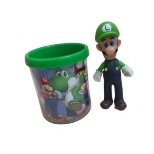 Boneco Luigi Super Mário Bros + Caneca Personalizada 350ML