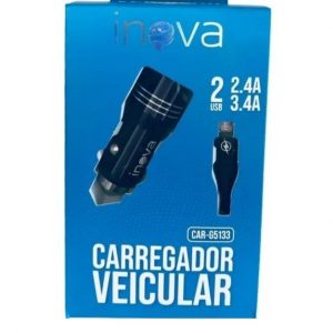 Carregador Veicular c/ Cabo V8 3.4A 2USB CAR-G5133 Inova