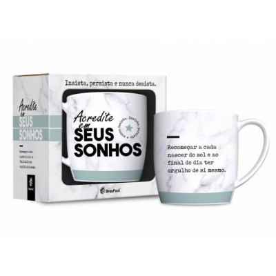 Caneca Porcelana Urban 360ML Acredite Em Seus S. Brasfoot