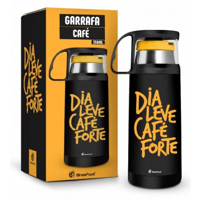 Garrafa Térmica C/ Caneca P Dia Leve Café F. 350ML Brasfoot