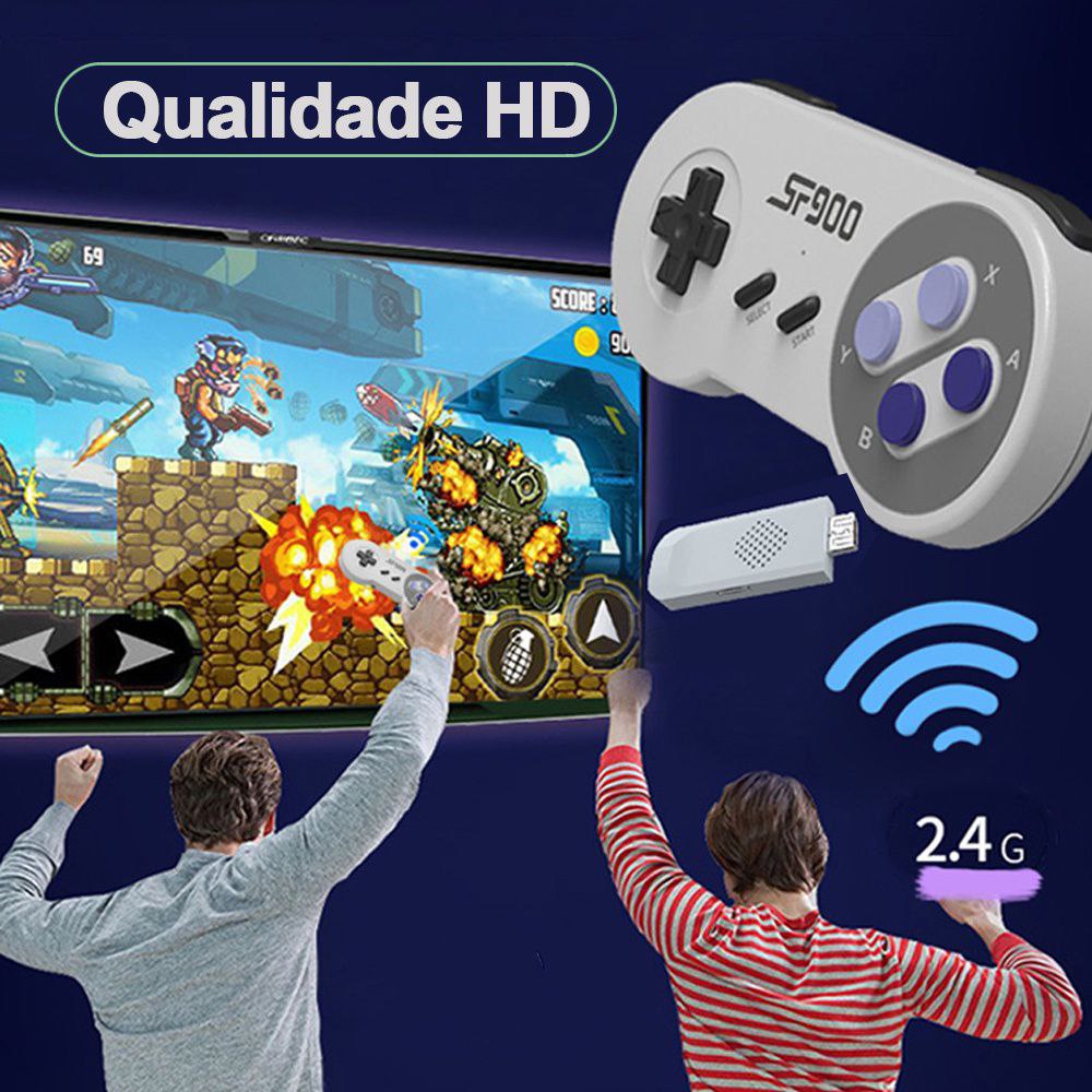 Emulador de Nintendo com 660 jogos e 2 controles