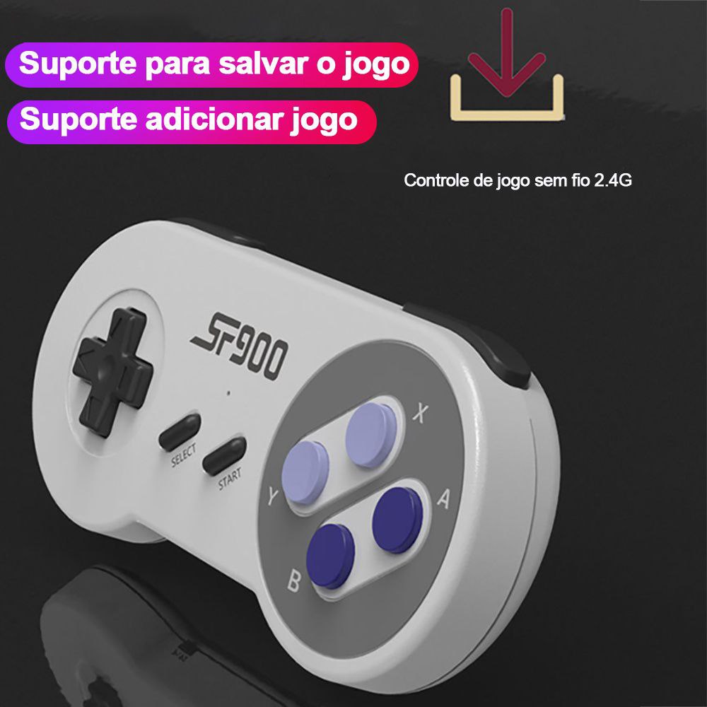 Emulador de Nintendo com 660 jogos e 2 controles